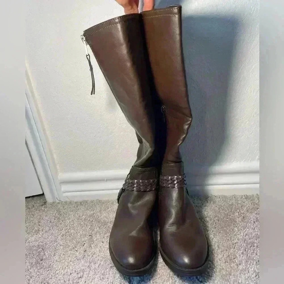 Sam Edelman Circus Below Knee Brown Leather Riding Boots Womens - Picture 2 of 6